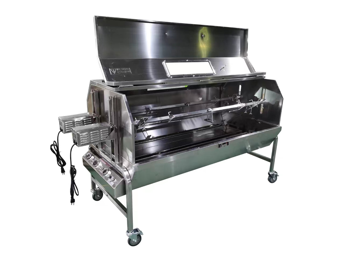 62" Double Propane/Charcoal Pig, lamb, hog roaster/ rotisserie - Model SSD1-XL-50W motors - Lifetime motor warranty