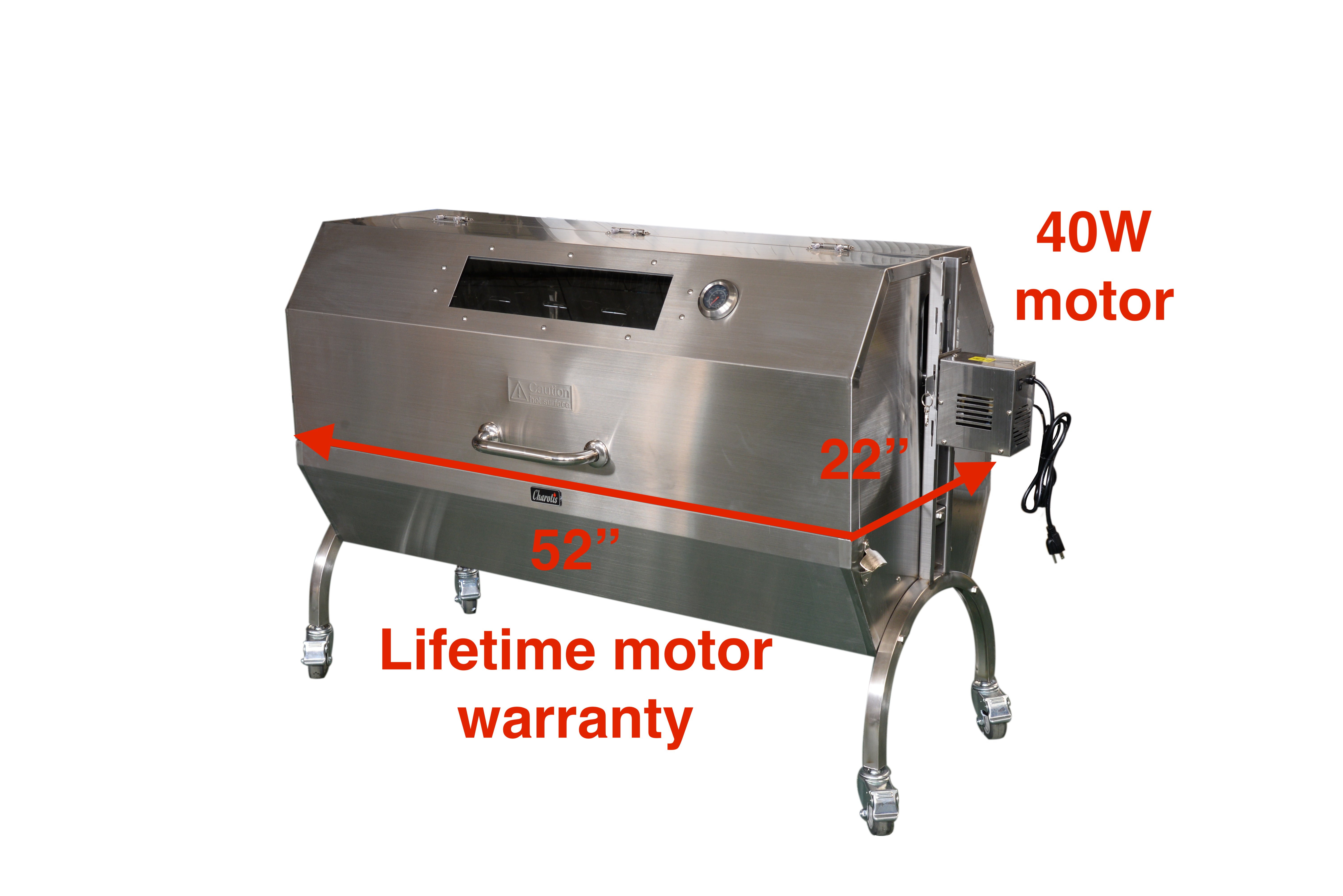 Charotis 52 Charcoal Pig Lamb Hog Roaster Rotisserie